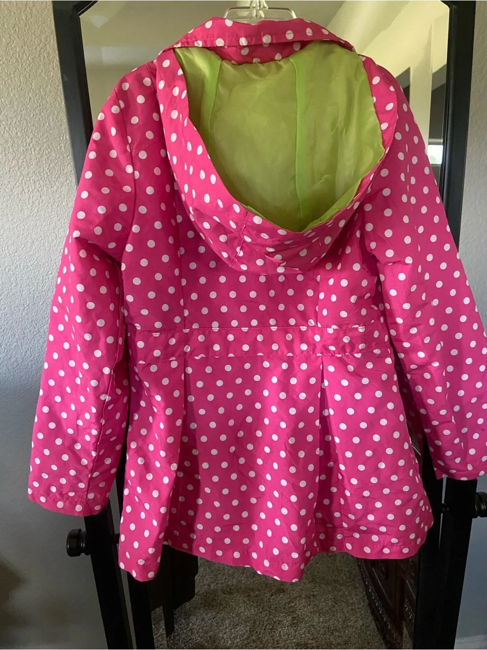 London Fog Bright Pink Polka Dot Raincoat
